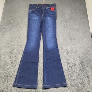 Spanx Jeans Womens Medium Dark Wash Flare Bootcut Stretch Denim Blue Pants